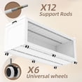 thumbnail image 2 of Collapsible Stackable 250Gal Storage Bins with Lids & Magnetic Doors, 5-Pack Folding Plastic Storage Cabinet for Closet Organization, White, 2 of 7