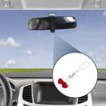 thumbnail image 3 of Unique Bargains 1 Pcs Metal Rhinestone Faux Diamond Car Rear View Mirror Pendant Accessories Car Hanging Ornament Red, 3 of 6