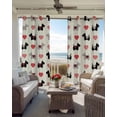 thumbnail image 6 of Cute Scotch Dogs Blackout Curtains for Bedroom Living Room Darkening Curtains 84 Inch Length 2 Panels Set Red Heart Lovely Pets Vintage Window Curtain Window Treatment Grommet Drapes 42"x84", 6 of 9