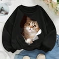 thumbnail image 2 of FINALGANG Girls Cozy Cat Graphic Hoodie Sweatshirt For Kids Comfortable Everyday Wear For School And Play Leisure Top, 2 of 3