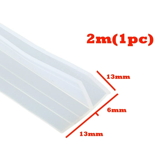 CHENGSI for F-Shape Bath Shower Screen Door Seal Strip 2M Waterproof Rubber Gap Sealer for 6mm Glass Doors Sliding Doors Floor Gaps Easy Install