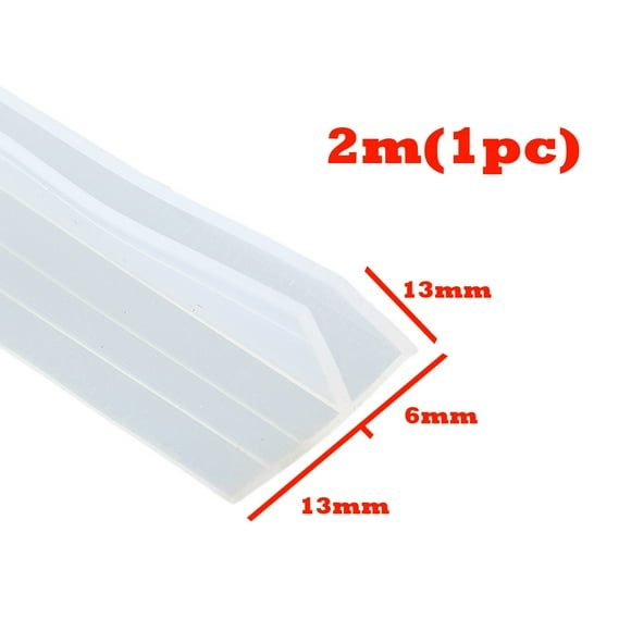 2m F Shape Shower Screen Door Sealing Strip Transparent Rubber Glass Waterproof Strip For Glass 6mm Seal Gap Bathroom Supplies