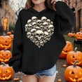 thumbnail image 3 of bbymog Halloween Long Sleeve Hoodies for Teen Girls Fashion Funny Skull Graphic Boys Hoodie Fall Winter Boys Sweatshirts Black D 11 Years, 3 of 10