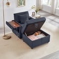 thumbnail image 6 of Single Sofa with Storage Ottoman,34.5" Comfortable Corduroy Chaise Lounge with Table Board,Sturdy Structure Armchair Couch for Apartment,Living Room,Office,Dark Gray, 6 of 6