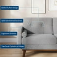 thumbnail image 6 of IdealHouse 65" Loveseat Sofa, Mid Century Modern 2-Seater Couch, Teddy Fleece Boucle Upholstered, Deep Seat Love Seat for Living Room, Bedroom, Grey, 6 of 8