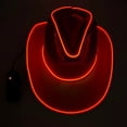thumbnail image 4 of EL Wire Light Up Cowboy Hat Disco Cowgirl Hat Holographic Space for Raves, Dance Party By PartyGlowz, 4 of 7