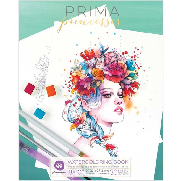Download Prima Watercolor Coloring Book 8 X 10 Princesses Vol 1 24 Sheets Walmart Com Walmart Com