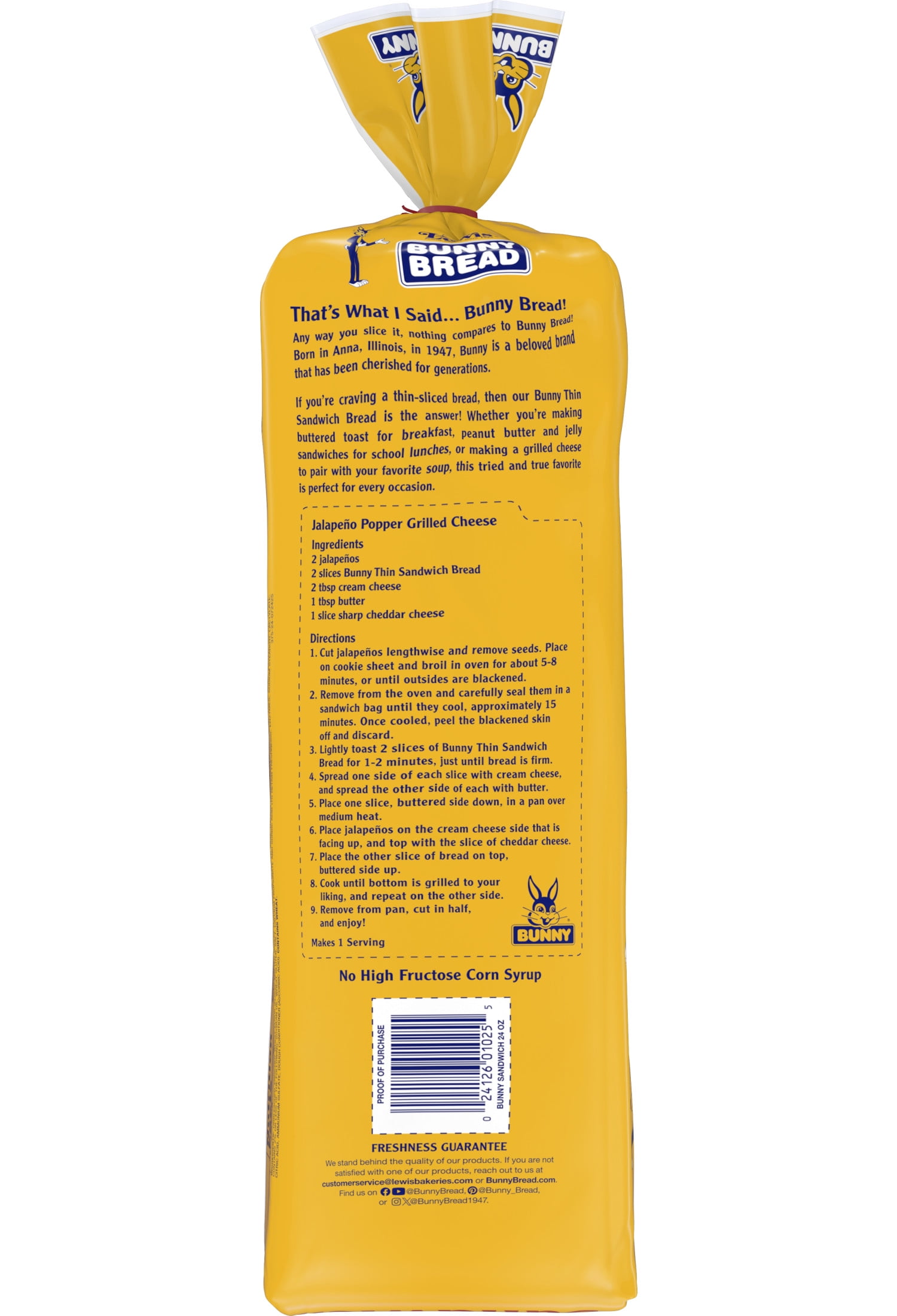 Bunny White Sandwich Bread, 24 oz