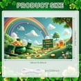 thumbnail image 2 of Green Theme St. Patrick's Day Banner Rainbow Pattern Rainbow Backdrop Clover Design Gold Coin Accent Leprechaun Display for St. Patrick's Day Party Celebration Festival Decoration, 2 of 9