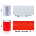 thumbnail image 2 of Cinta reflectante impermeable para vehículos, paquete de 2 pegatinas de advertencia reflectantes de alta intensidad de 5 cm * 3 m, cintas reflectoras Feliz Sencillez, 2 of 5