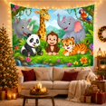 thumbnail image 3 of Gathering Friendly Animals With Jungle Environment Main Seven, Mystical Fantasy for Space Lovers, Galaxy Room Decor, Mother's Day Gift, Tapestry Wall Hanging for Bedroom and Dorm, 3 of 7