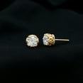 thumbnail image 3 of Rosec Jewels - Lab Created Diamond Earrings - Vintage Stud Earrings (2 Ct, 6 mm, Ef-Vs Quality) - Ready to Gift, 10K Yellow Gold, 3 of 8