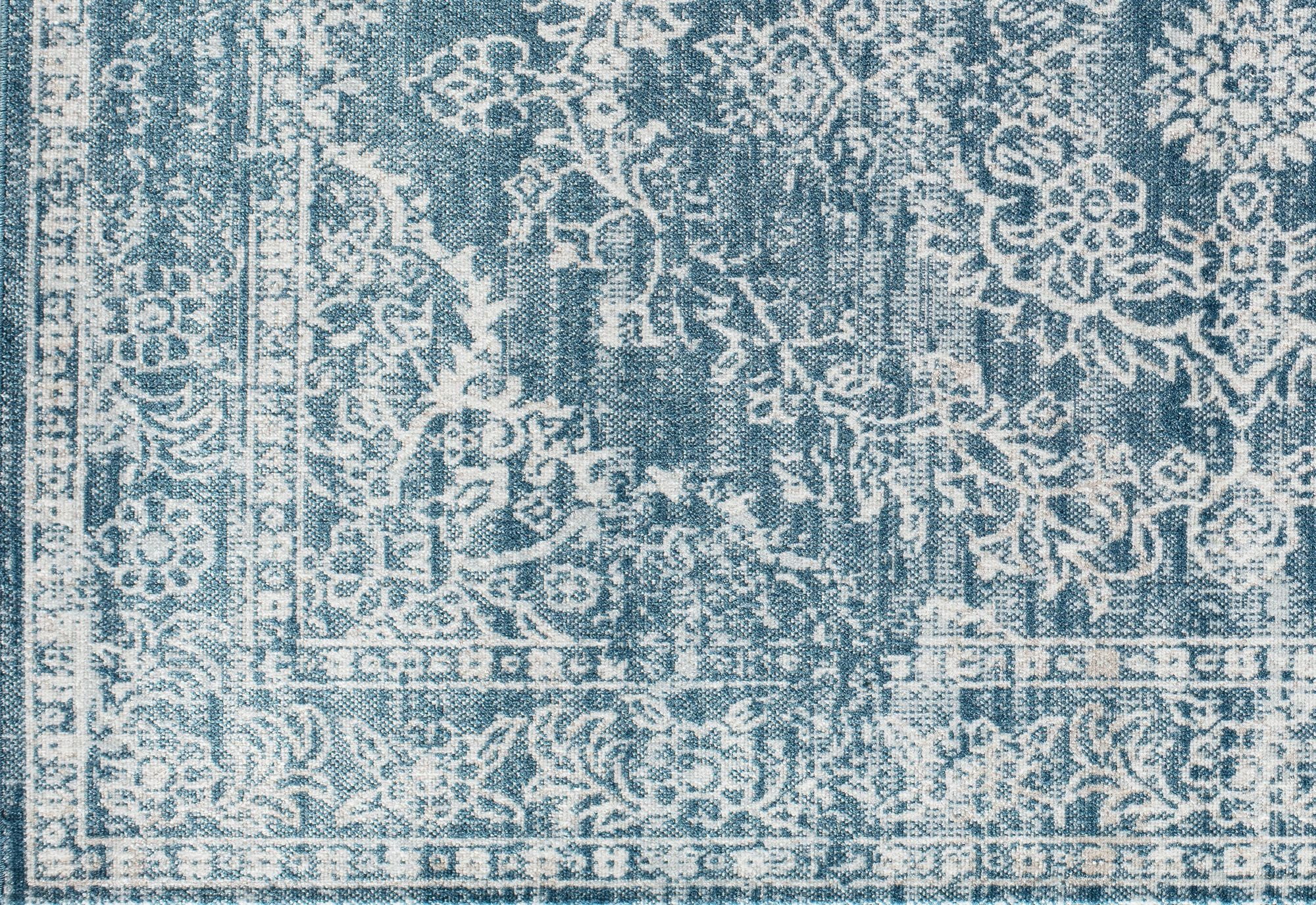 Freida FY70A Blue Frost Vintage Farmhouse Blue Area Rug, 8'x10'