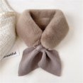thumbnail image 1 of Collar de pelo de conejo de imitación Bufanda coreana de otoño e invierno para mujer Cuello falso de todo fósforo Bufanda de estudiante con costura de felpa de conejo de imitación cálida cruzada, 1 of 6