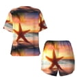 thumbnail image 5 of Lsque Starfish Sunset Sea Beach Women's Short-Sleeved Pajama Set - 2 Piece Soft and Lightweight Sleepwear Set-Small, 5 of 9