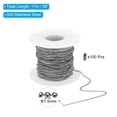 thumbnail image 2 of Cadena de bola de acero inoxidable de 0.06 pulgadas x 56 pies Uxcell con 100 piezas de conector coincidente para manualidades DIY, 2 of 6