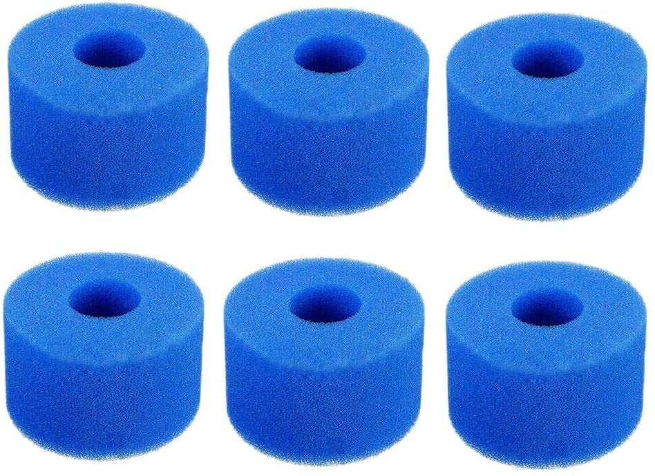 6Pcs for Pure Spa Reusable Washable Foam Hot Tub Filter Cartridge S1 Type Blue Lesix Swimming Pool Filter Sponge 