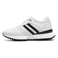 thumbnail image 2 of CMR CHAMARIPA Men's Casual Height Increasing Sneakers | White Leather Raised Heel Shoes 8CM / 3.15 inches, 2 of 11