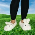 thumbnail image 2 of Silver Lilly - Bunny Slippers - Animal Slippers -Novelty House Shoe (White, Medium), 2 of 6