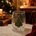 thumbnail image 3 of 3D Christmas Glass Art Cup, Luxury Raised Holiday Glassware Drinking Glass, Christmas Stemless Wine Glasses Tumbler for Coffee Tea Juice Milk (1Pc), 3 of 5