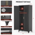 thumbnail image 2 of Polup 71" H Modern Steel Sturdy Armoire Cabinet with Shelves and Hanging Rod, Bedroom Wardrobe Closet with Doors Black, 2 of 6