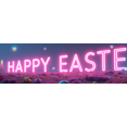 thumbnail image 3 of Easter Themed Egg Shaped Banner with Cityscape Inside Happy Easter Lettering Butterflies Clouds and Rainbows Background Party Decorations Easter Celebrations Photography Props Spring Events, 3 of 7