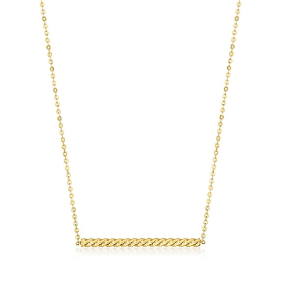 Pure Collection by Ross-Simons Italian 14kt Yellow Gold Twisted Bar Necklace, Women's, Adult