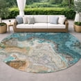 thumbnail image 3 of Addison Rugs Chantille Indoor/Outdoor Transitional Abstract Aqua Machine Washable Round Rug, 8' x 8', 3 of 8