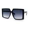 thumbnail image 4 of Womens Oversized Rectangular Butterfly Luxury Chic Plastic Sunglasses Black - Smoke, 4 of 8