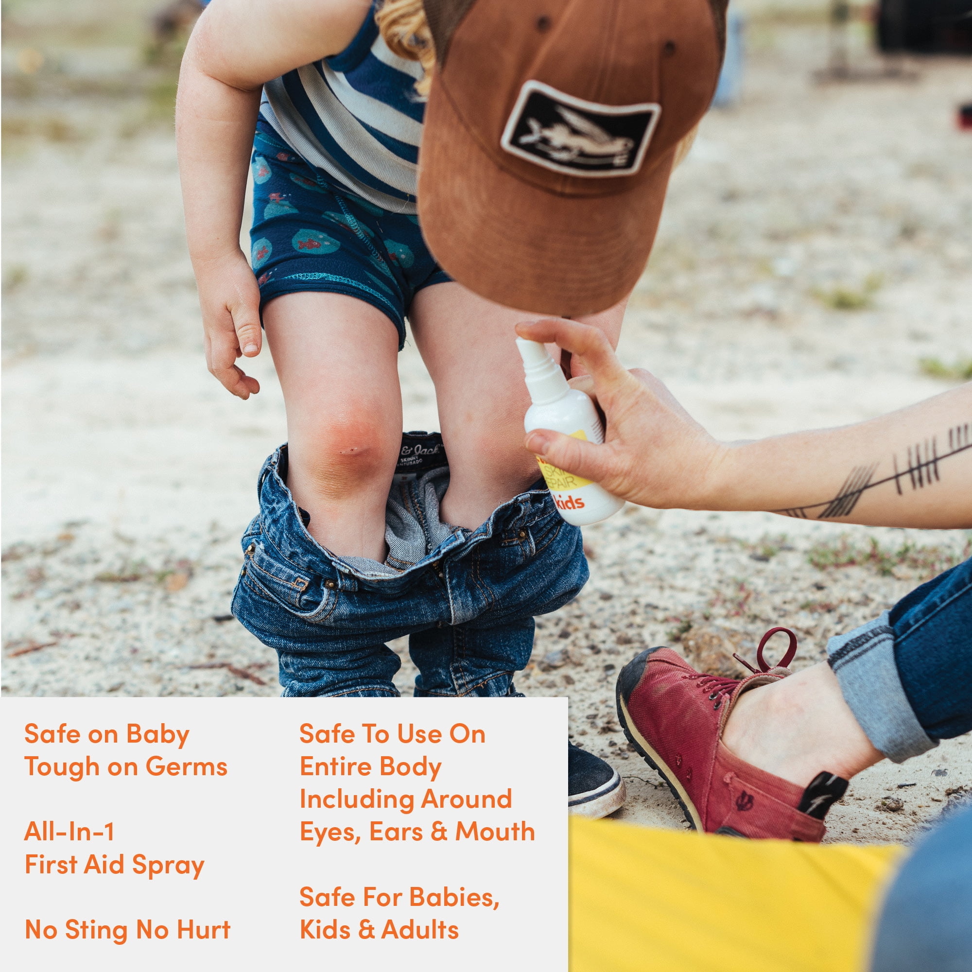Active Skin Repair Baby Spray - Non-Toxic and Natural First Aid Baby Spray for Diaper Rash, Cuts, Wounds, Scrapes, Skin Irritations and More. No-Sting (3 oz Spray)