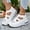 White, variant on Women's Plus Size Wedge Sandals, Solid Color Summer Beach Casual Shoes, Adjustable Strap, Wide Width Platform Espadrilles for Comfort Daily Wear White 41