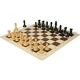 thumbnail image 5 of Professional Deluxe Carry-All Plastic Chess Set Black & Camel Pieces with Vinyl Roll-up Board & Bag - Brown, 5 of 7
