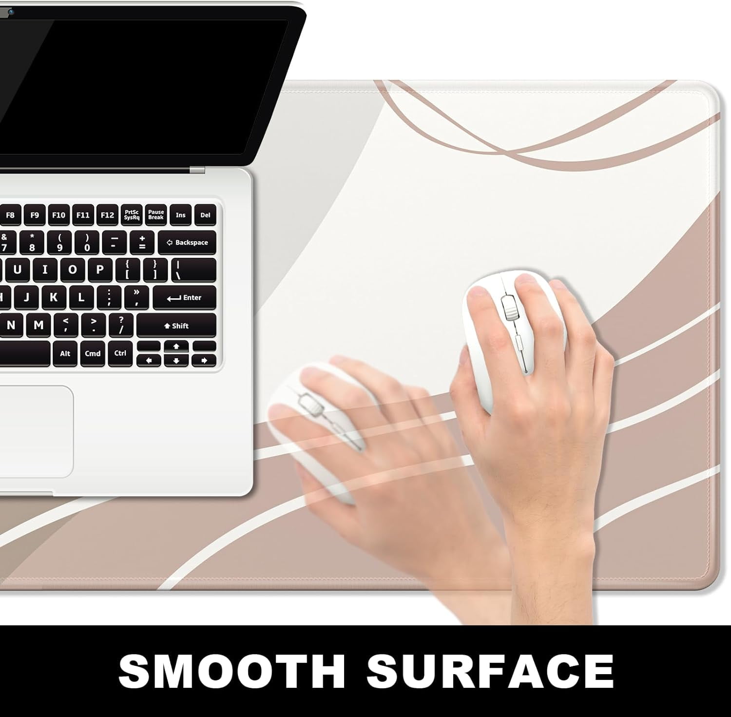 Large Mouse Pad, Desk Pad, XXL XL Extended Gaming Mouse Pad, Desk Mat for Office & Home, Long Keyboard Mat, Huge Mouse Pad, Desktop Full Cover 31.5 x 11.8 Inches, Art Modern Abstract Lines