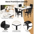 thumbnail image 5 of Lamerge 4-person marble dining table and chairs set for kitchens, dining rooms, breakfast corners, compact spaces, with faux marble pattern table and 4 PU leather upholstered chairs, beige + black, 5 of 7