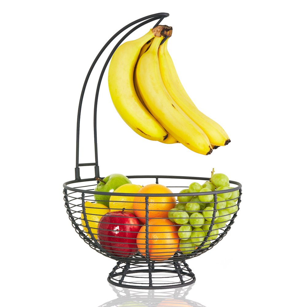 Regal Trunk Large Fruit Basket With Banana Hanger Rustic French Farmhouse Fruit Bowl With