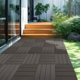 thumbnail image 3 of 9 PCS Heavy-Duty & Recyclable Wood-Plastic Interlocking Deck Tiles 11.8" x 11.8"- Outdoor and Indoor for Patio, Balcony, Porch, Backyard, Bedroom (Coffee), 3 of 8
