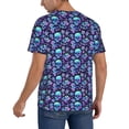 thumbnail image 2 of Lsque Blue Flower Skull Pattern Mens Polo Golf Shirts Funny Graphics Shorts Sleeve Button Shirts Baseball T-shirt-XX-Large, 2 of 7