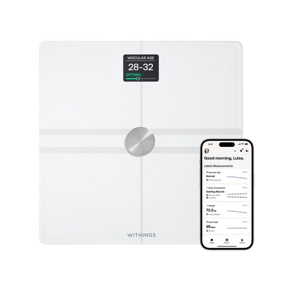 WITHINGS Body Comp – Báscula inteligente con WiFi, análisis corporal completo, incluye porcentaje de