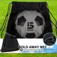 thumbnail image 4 of Bolsa de fútbol con cordón (negra, pelota no incluida) Mochila de baloncesto para niños y niñas Bolsa para botas de fútbol para hombres Bolsa de PE de voleibol plegable Bolsa de deporte Bolsa de mall, 4 of 5
