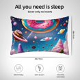 thumbnail image 4 of JUNZAN Colorful Donut Silk Pillowcase for Hair and Skin,Cooling Sleep Both Sides Silk Satin Pillow Covers with Zipper for Women Men, 4 of 6