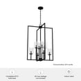 thumbnail image 6 of Hunter - Kerrison 8-light Natural Black Iron, Large Pendant Light, Dimmable, Rectangle Shaped, for Bedrooms, Dining, Living Rooms - 19542, 6 of 6
