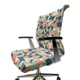 thumbnail image 6 of Ambesonne Grunge Office Chair Cover Stretchable High Back, Simplistic Triangles Art, Almond Green and Coral, 6 of 6