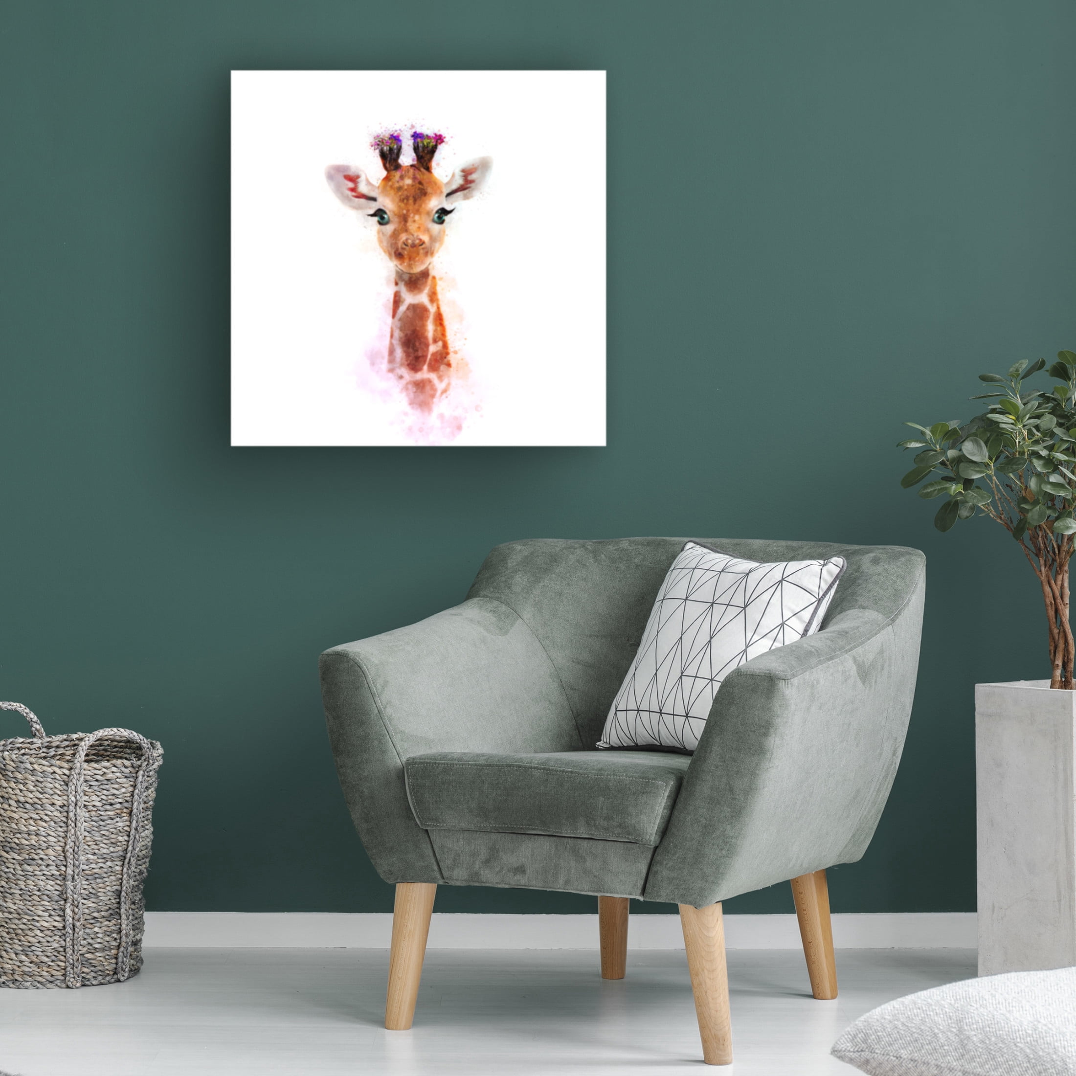 Trademark Fine Art Emel Tunaboylu Baby Giraffe Canvas Wall Art