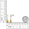 thumbnail image 6 of Gem Stone King 925 Silver and 10K Yellow Gold Yellow Citrine and White Moissanite Earrings for Women | 3.77 Cttw | Gemstone November Birthstone | Pear Shape 10X7MM, 6 of 6