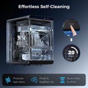 POKAIR Smart Nugget Ice Maker Countertop, Wi-Fi App Controlled Portable Ice Maker 44lbs/Day, Soft Chewable Pebble Ice in 9 Minutes, Self-Cleaning, Stainless Steel Ice Machine for Home & RVs