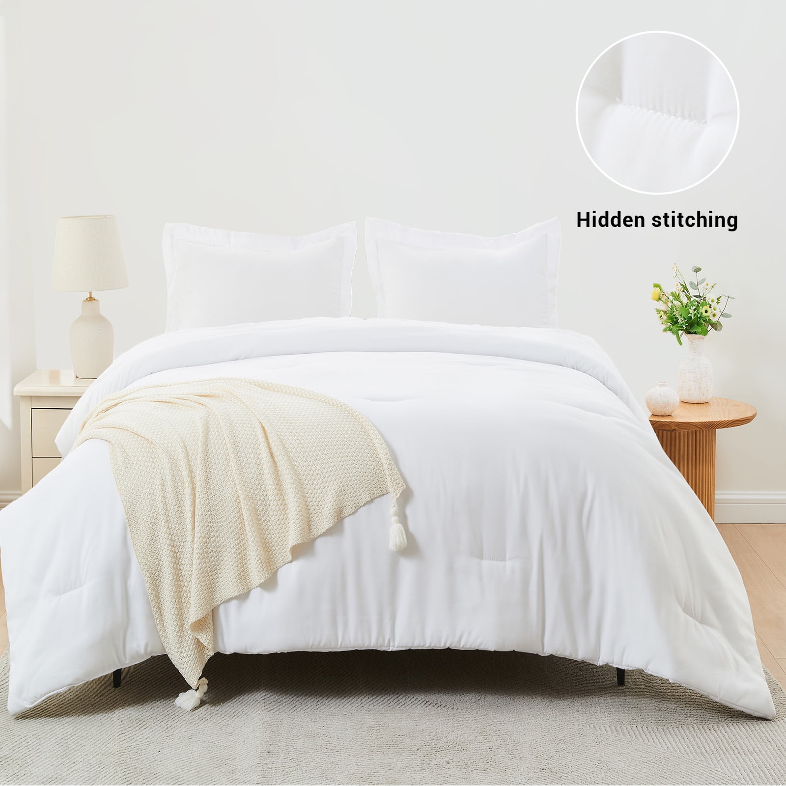 Hitime 2-Piece Twin Comforter Set - Down Alternative Comforter & Pillow Cases | Ultra-Soft, Hypoallergenic, Easy Care Machine Washable Bedding
