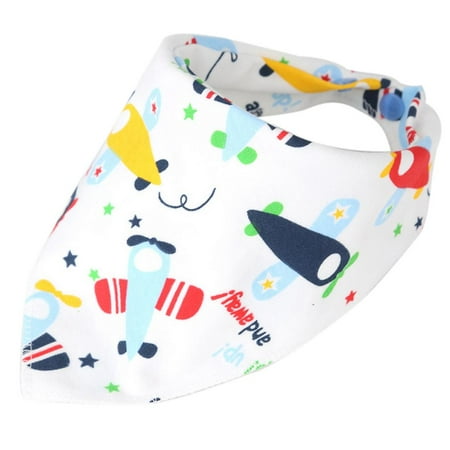 

Baby Bibs Saliva Towel Toddler Bandana Triangle Head Scarf Cartoon Airplane