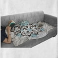 thumbnail image 6 of Brown and Blue Soft Flannel Fleece Blanket, Mandala Inspired Floral Round Antique Ornament Vintage Style, Cozy Plush for Indoor and Outdoor Use, 60" x 80", Brown Umber and Sky Blue, by Ambesonne, 6 of 6