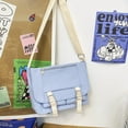 thumbnail image 4 of Bolso de mensajero casual de moda Bolso de hombro simple Bolso de lona de temperamentoazul, 4 of 5