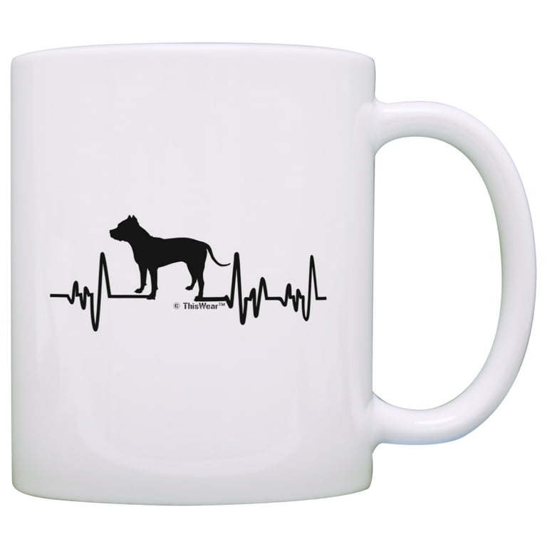 ThisWear Pitbull Gifts for Women Dog Lover Heartbeat Pitbull